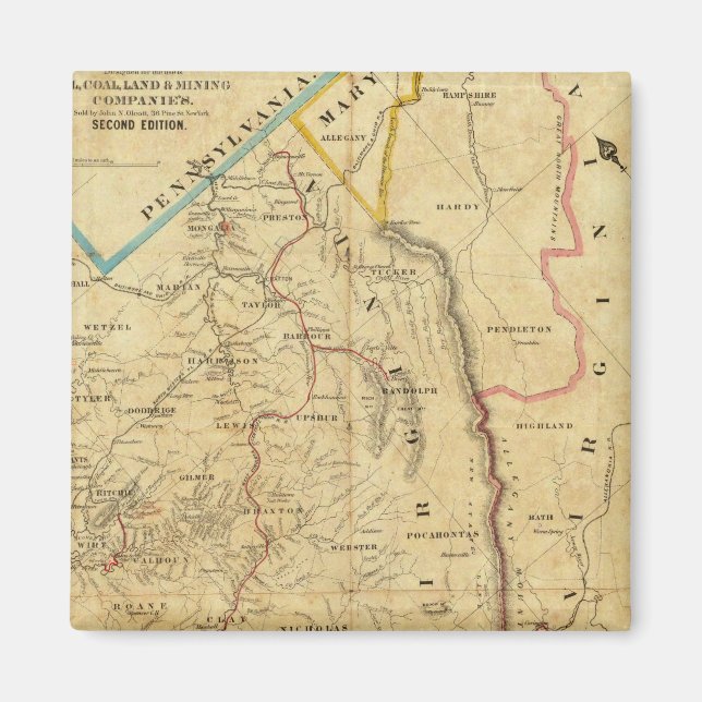 Íman Mapa de Richardson da Virgínia Ocidental (Frente)