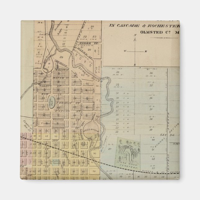 Íman Mapa de Rochester, Minnesota (Frente)