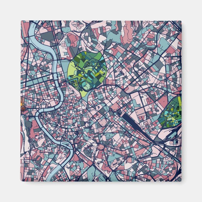 Íman Mapa de Roma Itália (Frente)