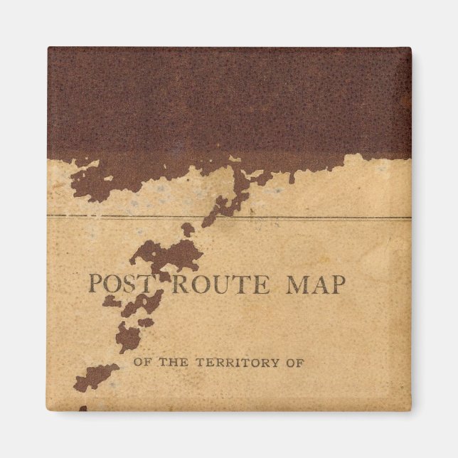 Íman Mapa de rotas do posto Território de Dakota (Frente)