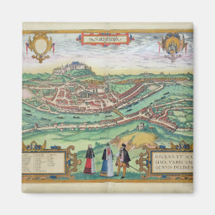 Íman Mapa de Salzburg, de "Civitates Orbis Terrarum" b