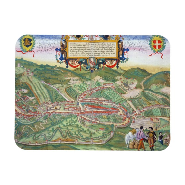 Íman Mapa de Serravalle, de Civitates Orbis Terrarum (Horizontal)