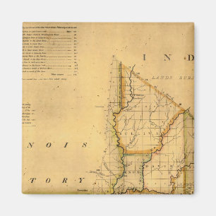 Íman Mapa de Shelton e Kensett do Estado de Indiana
