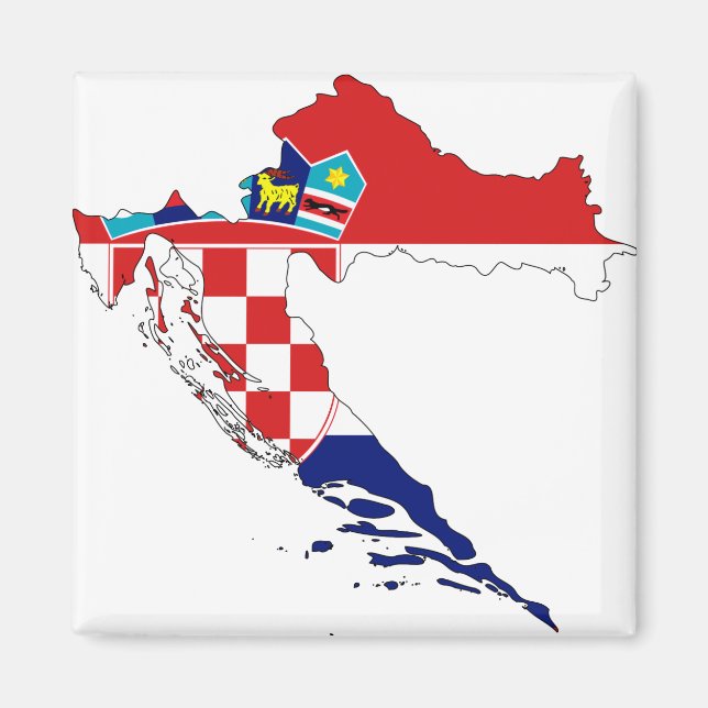 Íman Mapa de Sinalizador da Croácia HR Hrvatska (Frente)