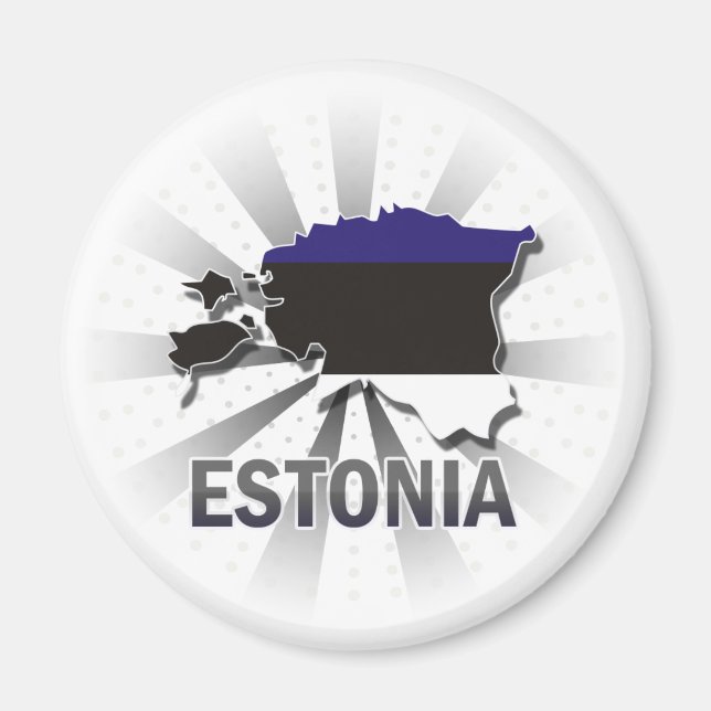 Íman Mapa de Sinalizador da Estônia 2.0 (Frente)