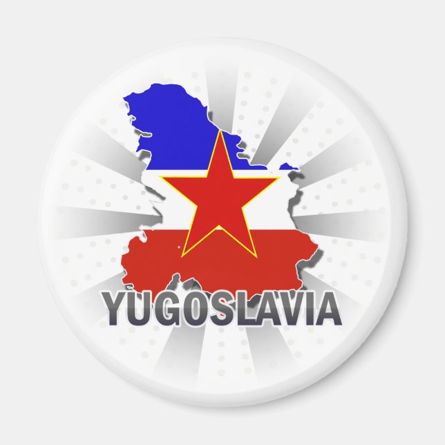 Íman Mapa de Sinalizador da Jugoslávia 2.0 (Frente)
