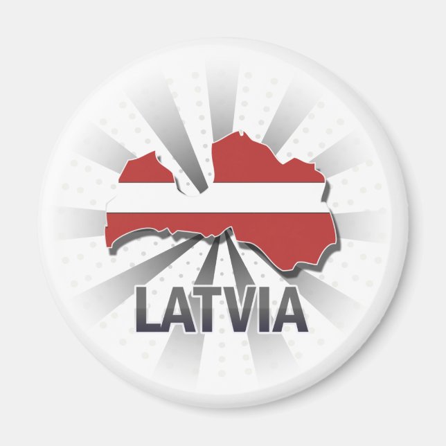Íman Mapa de Sinalizador da Letónia 2.0 (Frente)