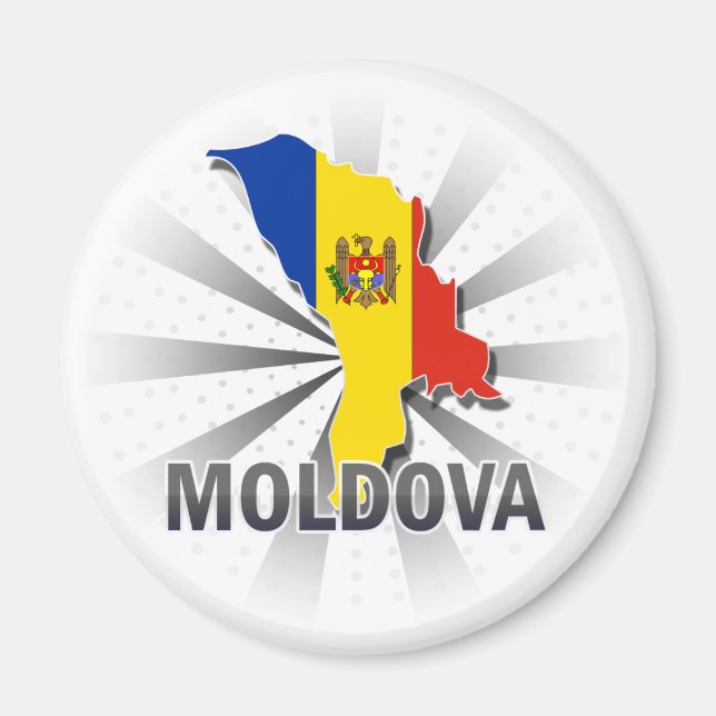 Íman Mapa de Sinalizador da Moldávia 2.0 (Frente)