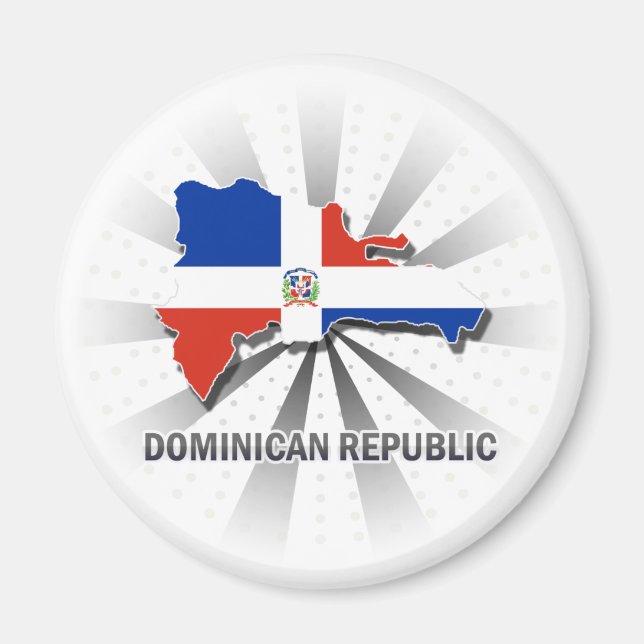 Íman Mapa de Sinalizador da República Dominicana 2.0 (Frente)