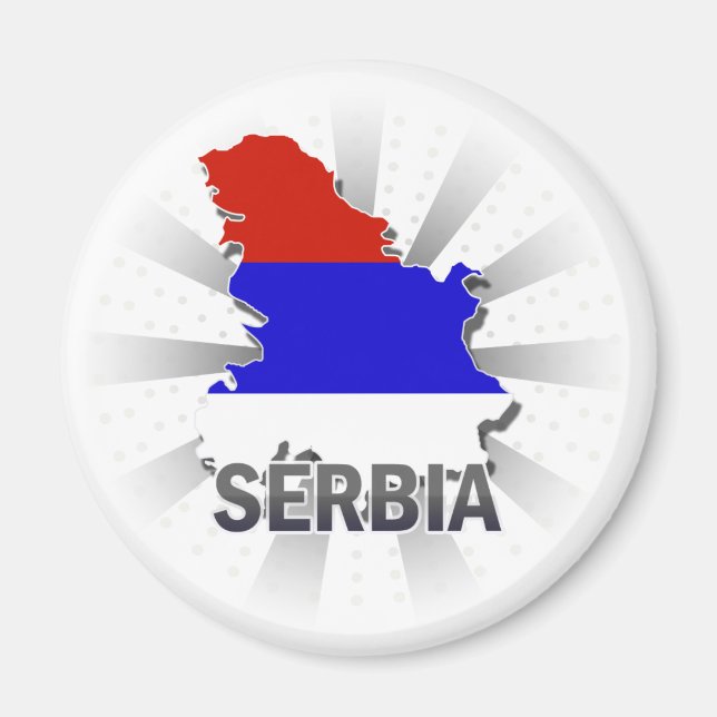 Íman Mapa de Sinalizador da Sérvia 2.0 (Frente)