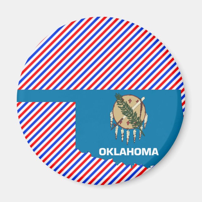 Íman Mapa de Sinalizador de Oklahoma (Frente)