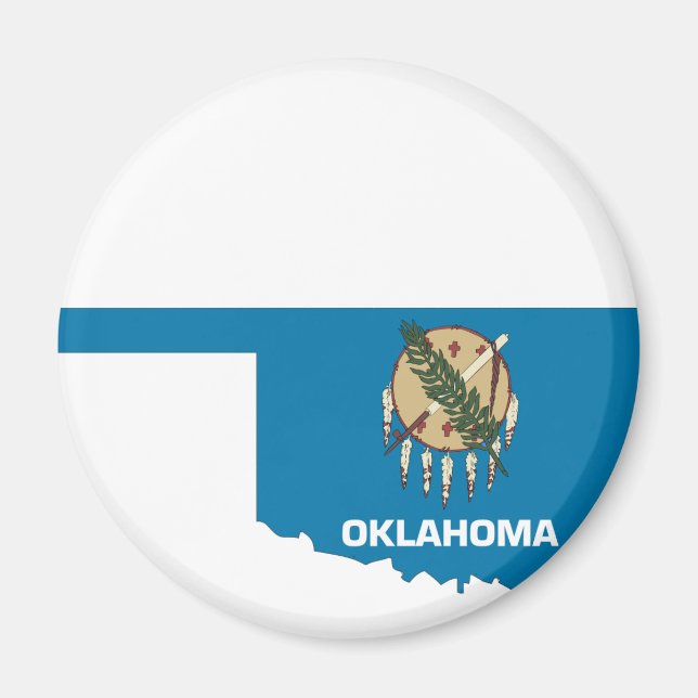Íman Mapa de Sinalizador de Oklahoma (Frente)