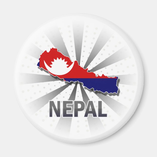 Íman Mapa de Sinalizador do Nepal 2.0 (Frente)