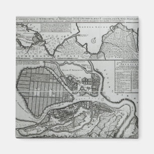Íman Mapa de St Petersburg, c.1750