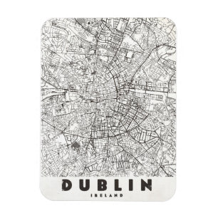 Íman Mapa de Viagem Antigo de Dublin Irlanda