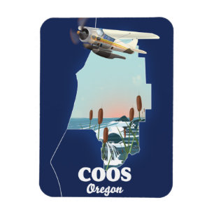 Íman Mapa de viagem Coos Oregon