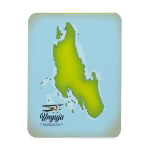 Íman Mapa de viagem da Ilha de Unguja