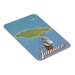 Íman Mapa de viagem da ilha jamaicana