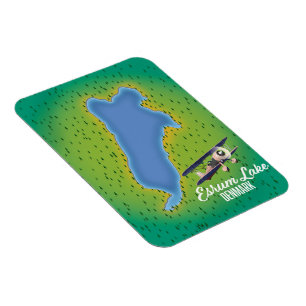 Íman Mapa de viagem do Lago Esrum Dinamarca