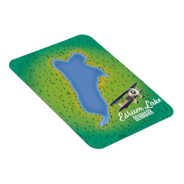 Íman Mapa de viagem do Lago Esrum Dinamarca (Lado Direito)