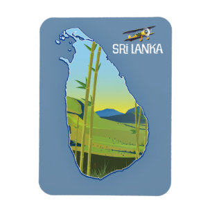 Íman Mapa de viagem do Sri Lanka