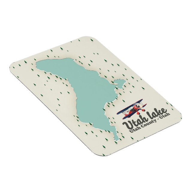 Íman Mapa de viagem do Utah Lake, Utah (Lado Direito)