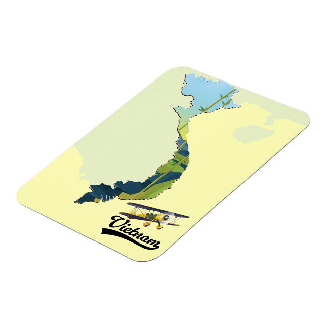 Íman Mapa de viagem do Vietnã (Left Side)