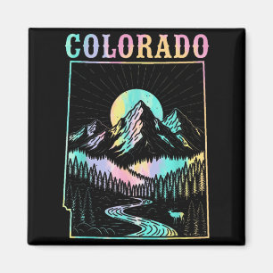 Íman Mapa de viagem retrô vintage do Colorado