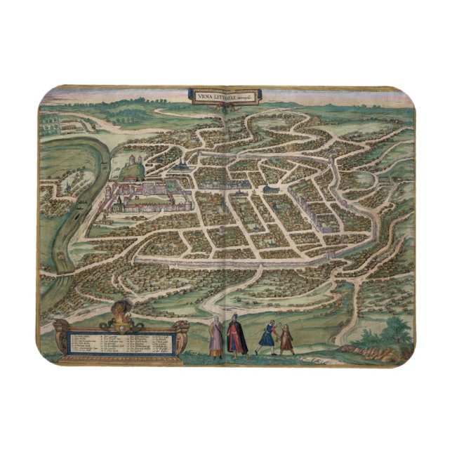 Íman Mapa de Vilnius, Lituânia, de Civitates Orbis T (Horizontal)