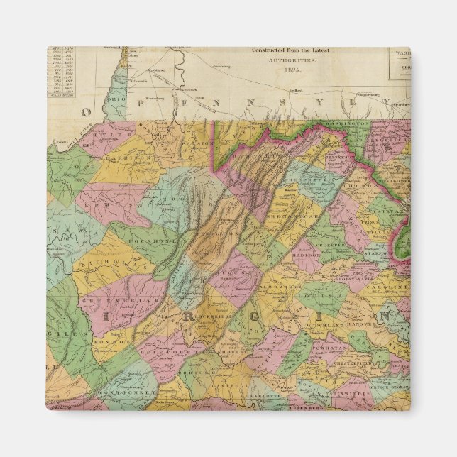 Íman Mapa De Virgínia E Maryland (Frente)