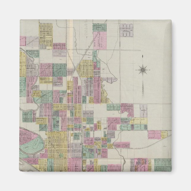 Íman Mapa de Wichita, Kansas (Frente)