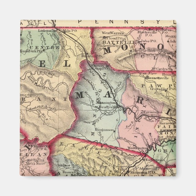 Íman Mapa de Winfield, Virgínia Ocidental (Frente)
