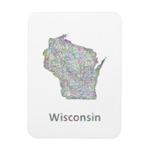 Íman Mapa de Wisconsin