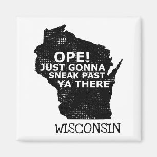 Íman Mapa de Wisconsin Sneak Passado De Ya Lá Estado