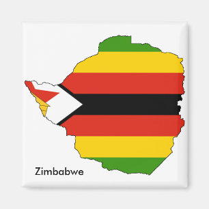 Íman Mapa de Zimbabwe e ímã temático da bandeira