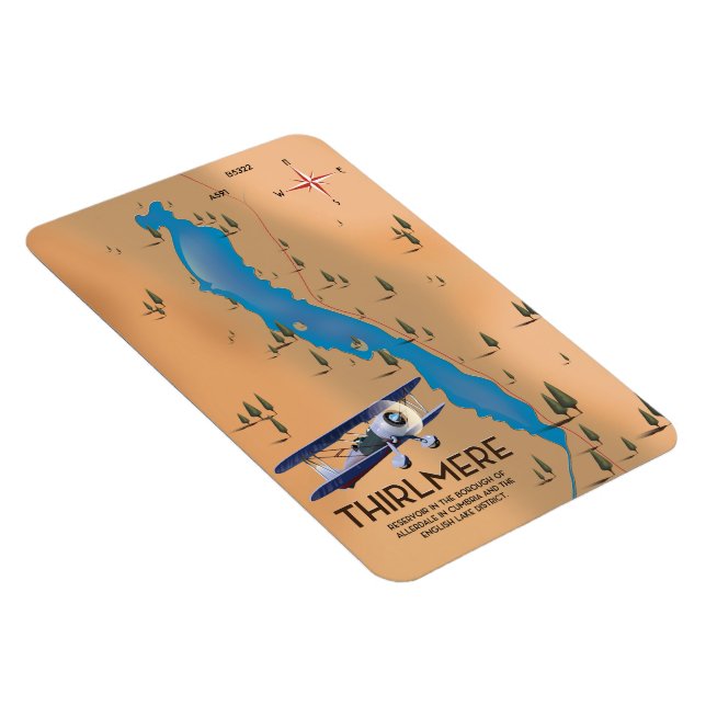 Íman Mapa distrital do Lago de Trélmere Reservoir (Lado Direito)