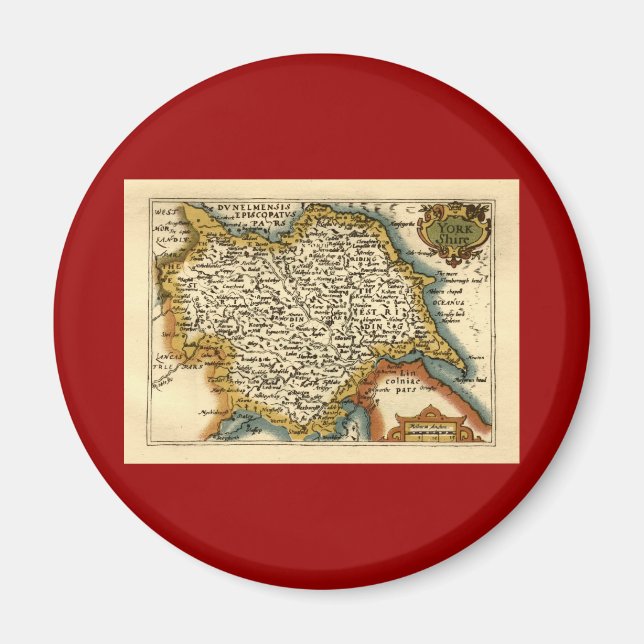 Íman Mapa do Atlas Antiquário Antiquário do Condado de  (Frente)