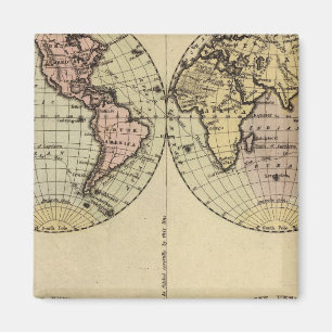 Íman Mapa do Atlas Colorido dos Hemisférios