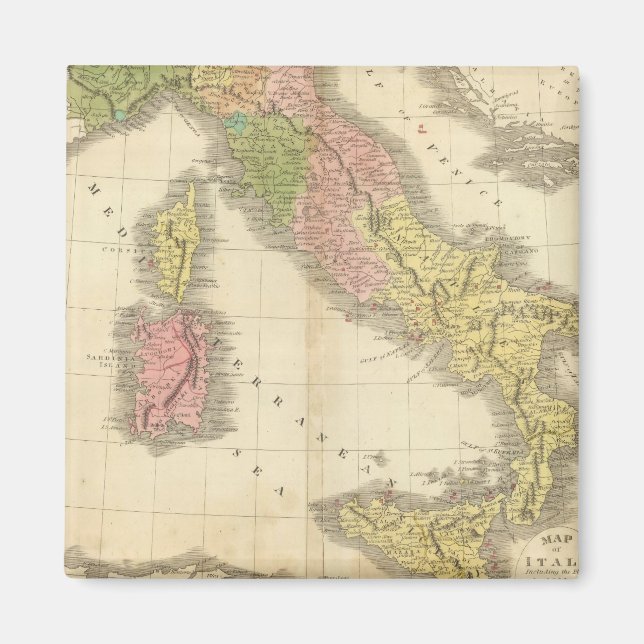 Íman Mapa do Atlas de Conologia da Itália (Frente)