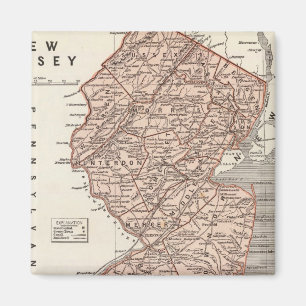 Íman Mapa do Atlas de Nova Jersey