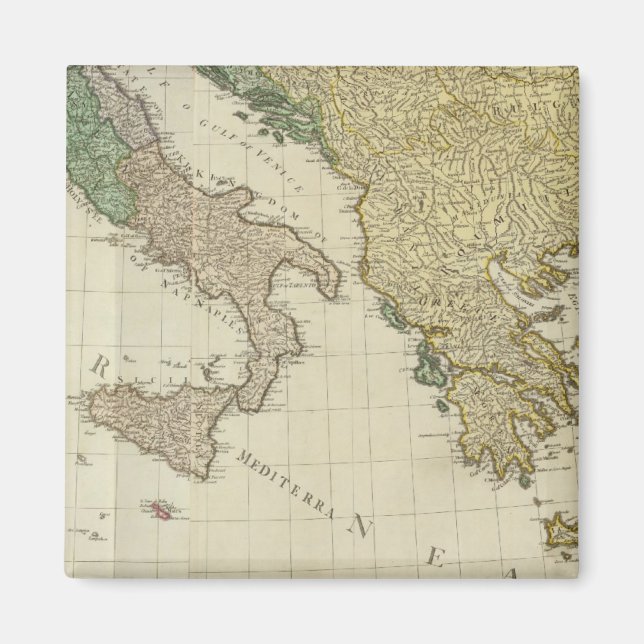 Íman Mapa do Atlas do Mediterrâneo composto (Frente)