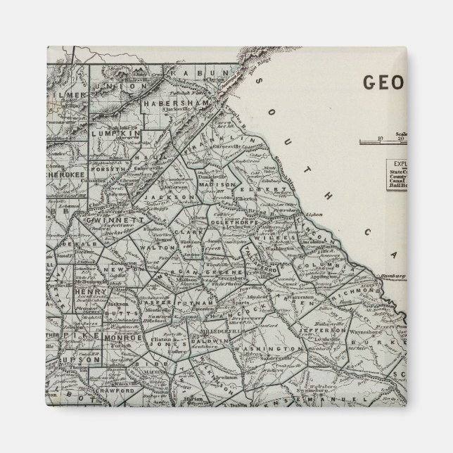 Íman Mapa do Atlas Georgia (Frente)