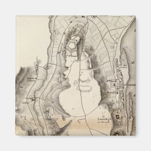 Íman Mapa do Atlas Pierre Plateau da rua (Frente)