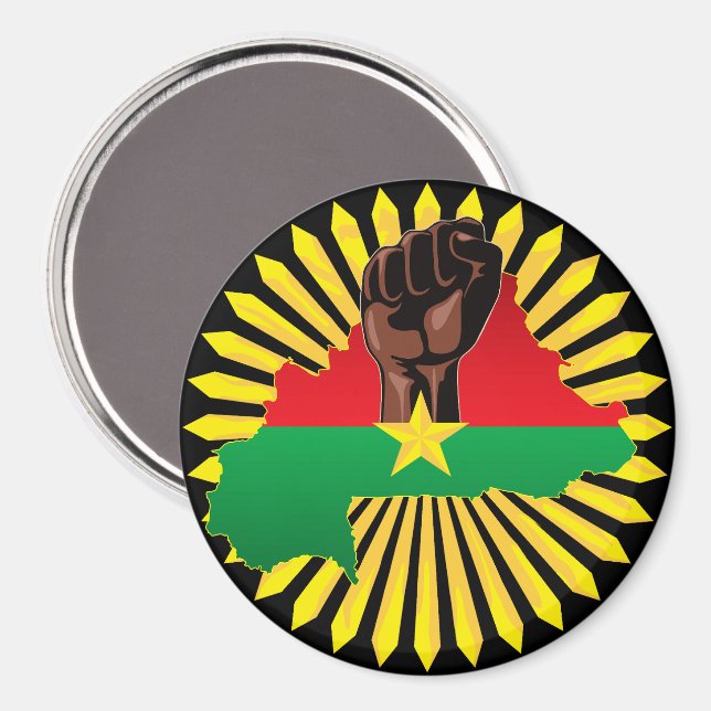 Íman Mapa do Burkina Faso, Bandeira e Resistência à Rev (Front/Back)