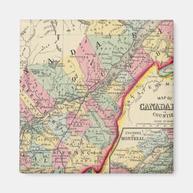 Íman Mapa Do Canadá Para Leste Em Condados (Frente)