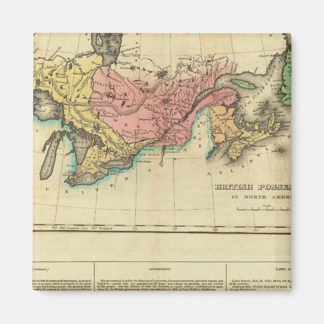 Íman Mapa Do Canadá Superior E Inferior (Frente)
