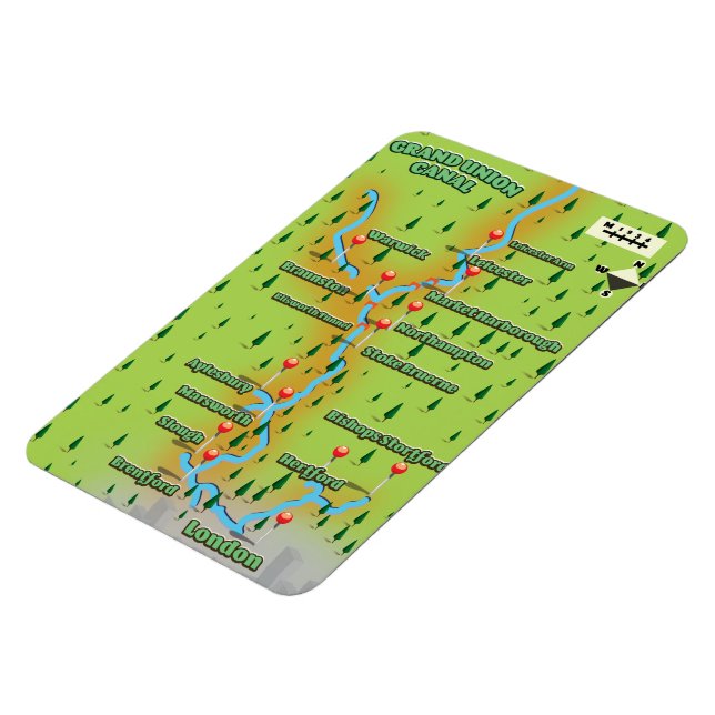 Íman Mapa do Canal da Grande União (Left Side)