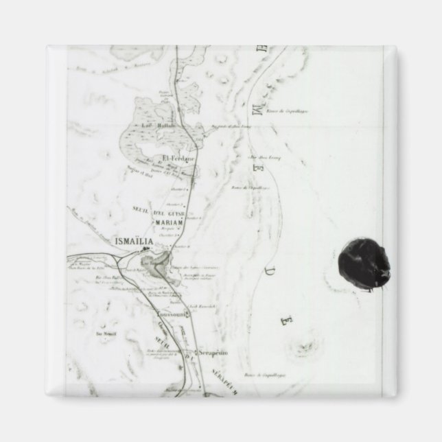 Íman Mapa do Canal do Suez, c.1869 (Frente)