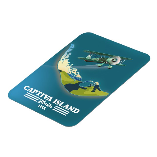 Íman Mapa do Captiva Island Florida USA (Left Side)