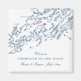 Íman Mapa do Casamento Elegante da Ilha de Chebeague
